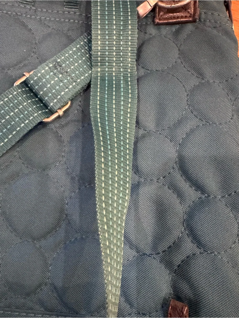 thirty-one Quilted Green Crossbody with Monogram K